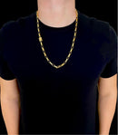 de Pulseira Grumet 8mm + Corrente Tijolinho Banhado Ouro 18k