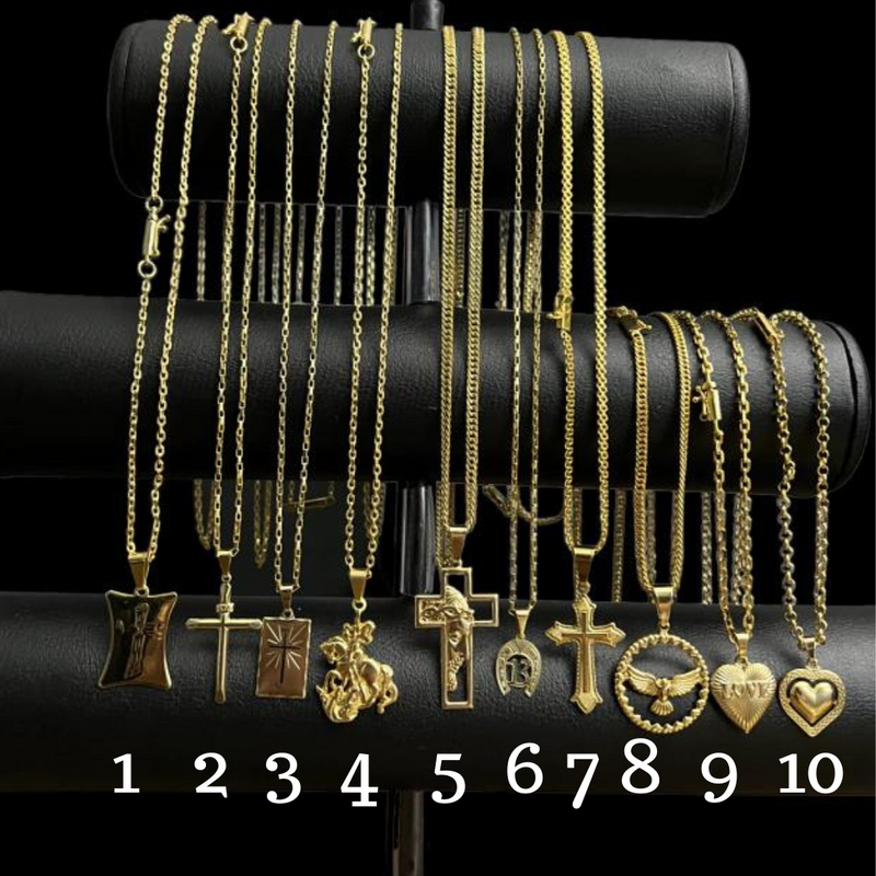CORRENTE + PINGENTE BANHADO A OURO 18K