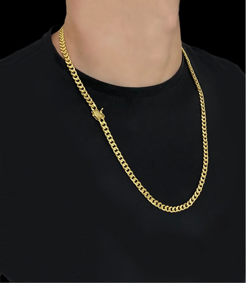 CORDÃO PITBULL 6MM - BANHADO A OURO 18k