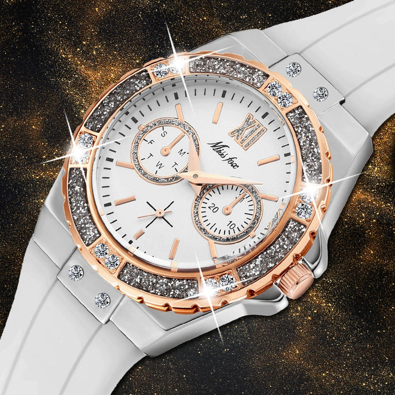 Relógio MissFox Femin Rose Gold Unique A Prova D'Agua