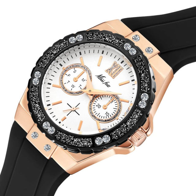 Relógio MissFox Femin Rose Gold Unique A Prova D'Agua