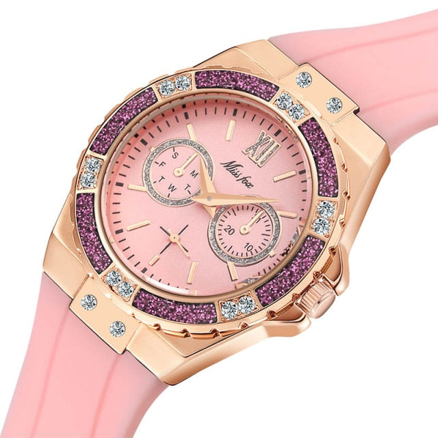 Relógio MissFox Femin Rose Gold Unique A Prova D'Agua