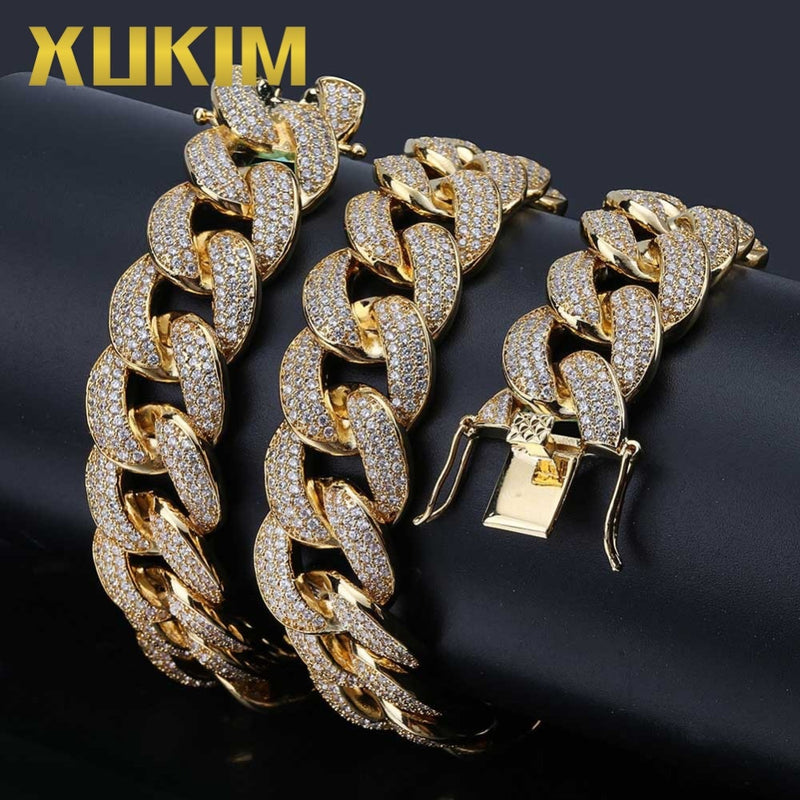 XUXIM ICE CHAIN 18mm Zircônia Miami Cuban Link