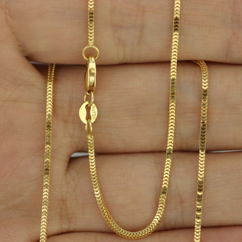 Colar de ouro 18k maciço feminino Luck Milan  1,3 mm 2-2,3 g