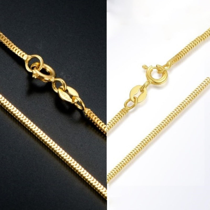 Colar de ouro 18k maciço feminino Luck Milan  1,3 mm 2-2,3 g