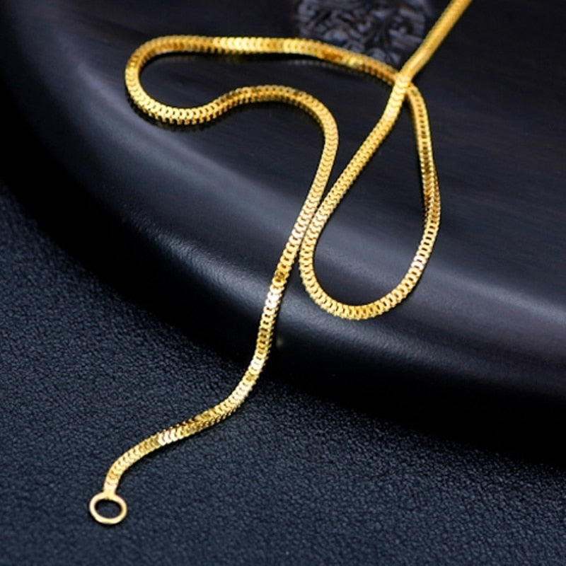 Colar de ouro 18k maciço feminino Luck Milan  1,3 mm 2-2,3 g
