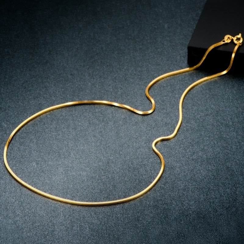 Colar de ouro 18k maciço feminino Luck Milan  1,3 mm 2-2,3 g