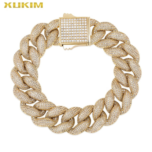 XUKIM INCE CHAIN  Tamanho Grande 18mm Bling  Fat Chain
