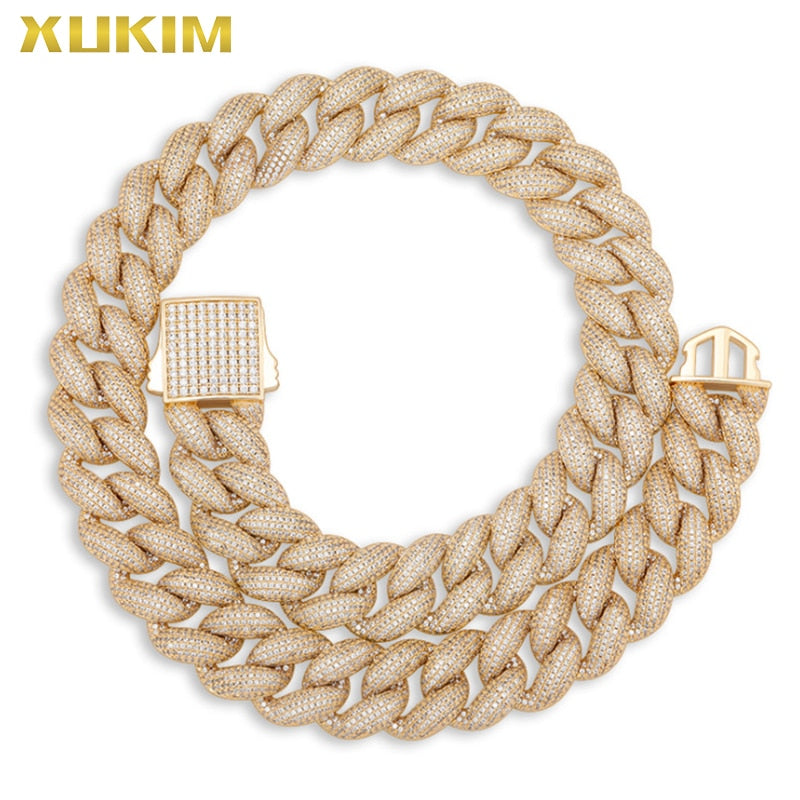 XUKIM INCE CHAIN  Tamanho Grande 18mm Bling  Fat Chain