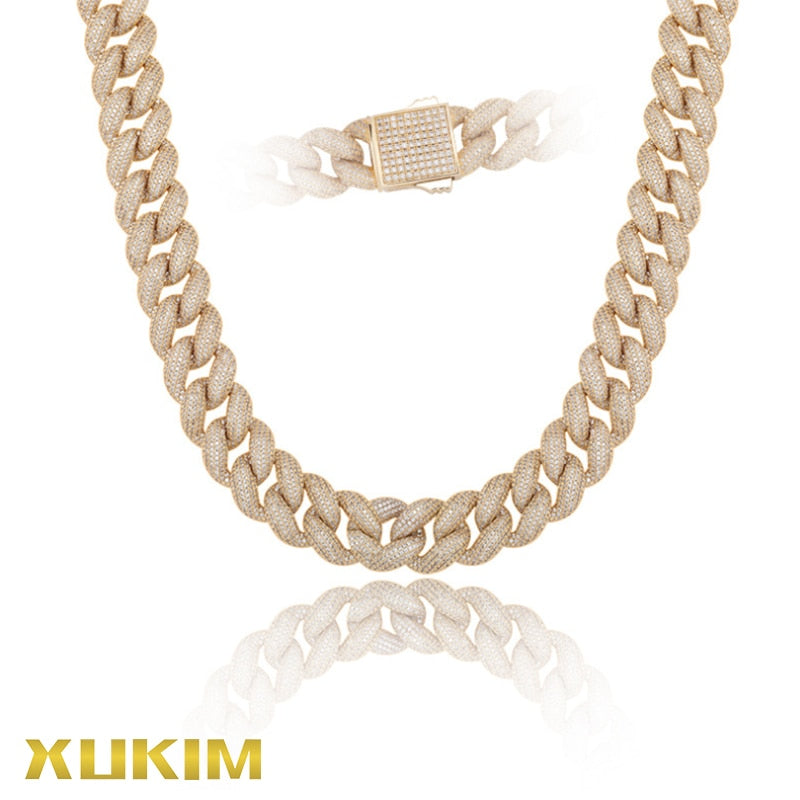 XUKIM INCE CHAIN  Tamanho Grande 18mm Bling  Fat Chain
