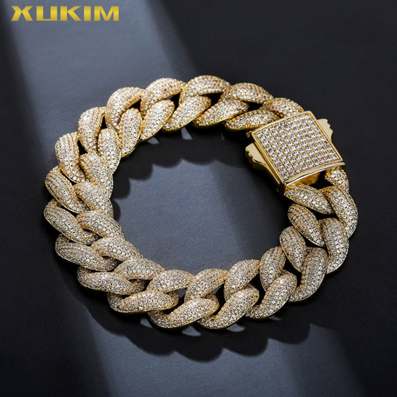 XUKIM INCE CHAIN  Tamanho Grande 18mm Bling  Fat Chain