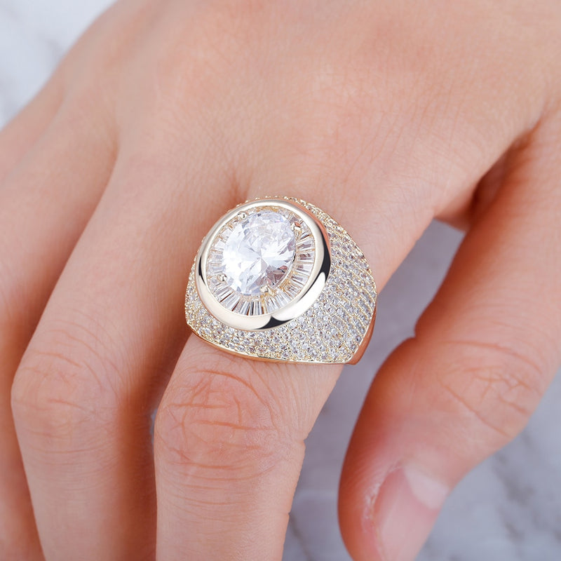 Anel Ice Ring TopGrillz Cravejado De Zirconia Cubica Luxury