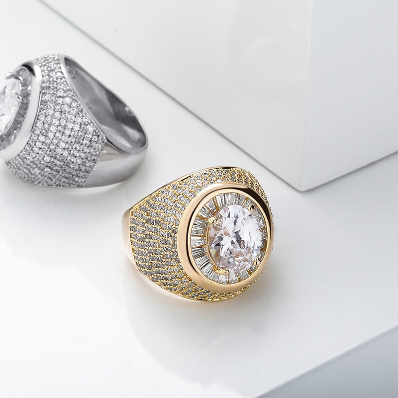 Anel Ice Ring TopGrillz Cravejado De Zirconia Cubica Luxury