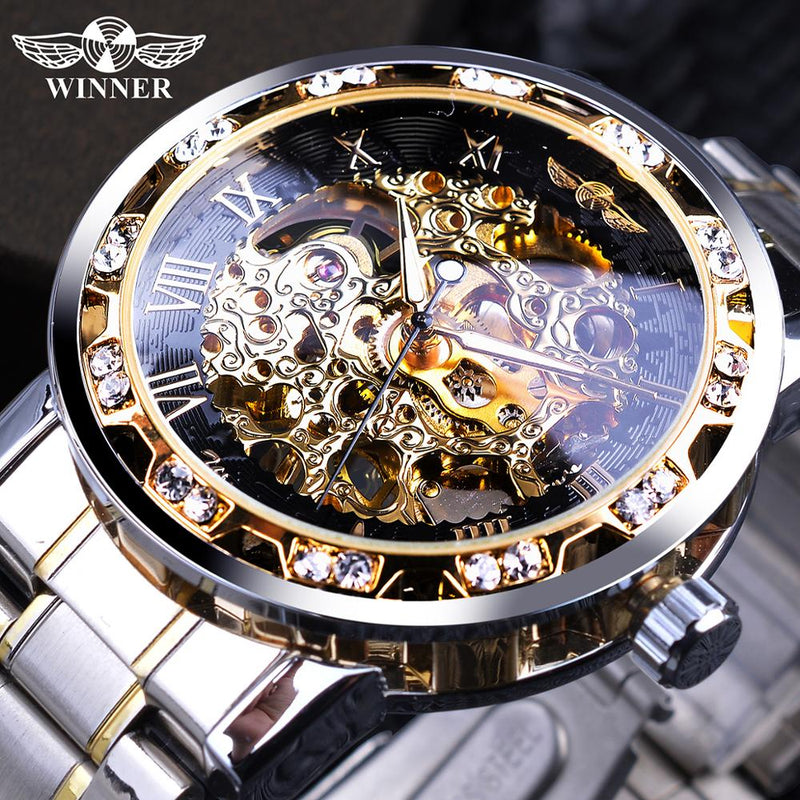 Relógio Masculino Transparente Diamound luminouss Luxo