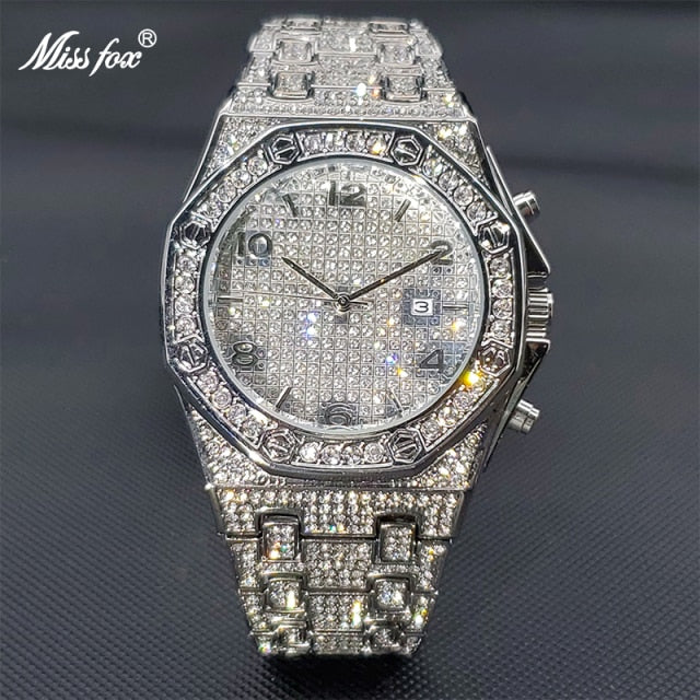 Relógio MissFox Luxury Brand Cravejado de Zircônia Cubica