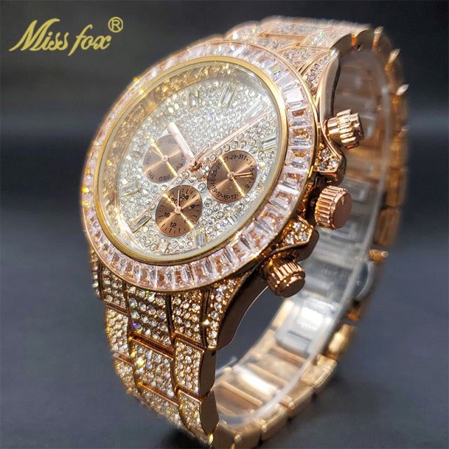Relógio MissFox Stilo ICE Watchs Cravejado De Zirconia Cubica