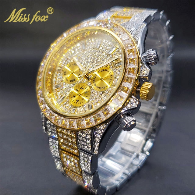 Relógio MissFox Estilo ICE Watchs Cravejado De Zirconia Cubica