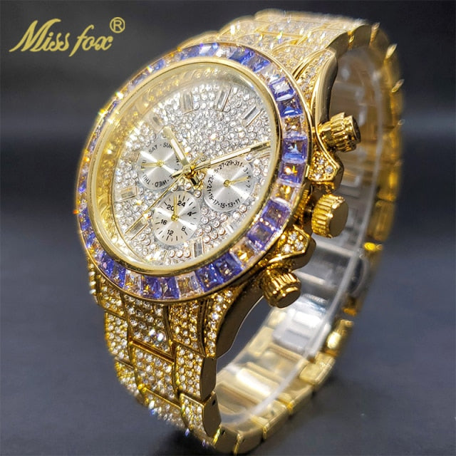 Relógio MissFox Estilo ICE Watchs Cravejado De Zirconia Cubica