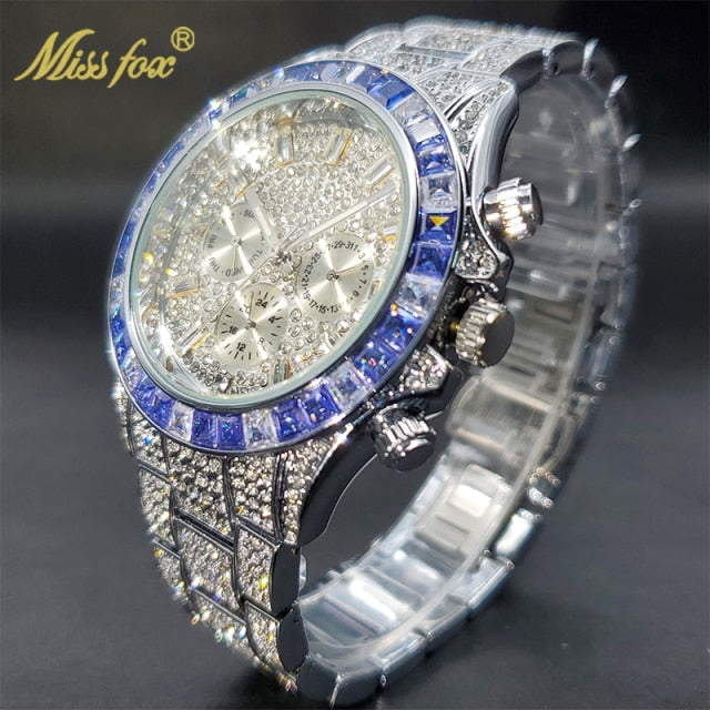 Relógio MissFox Stilo ICE Watchs Cravejado De Zirconia Cubica