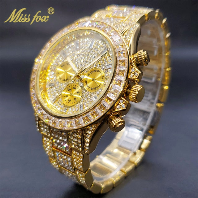Relógio MissFox Stilo ICE Watchs Cravejado De Zirconia Cubica