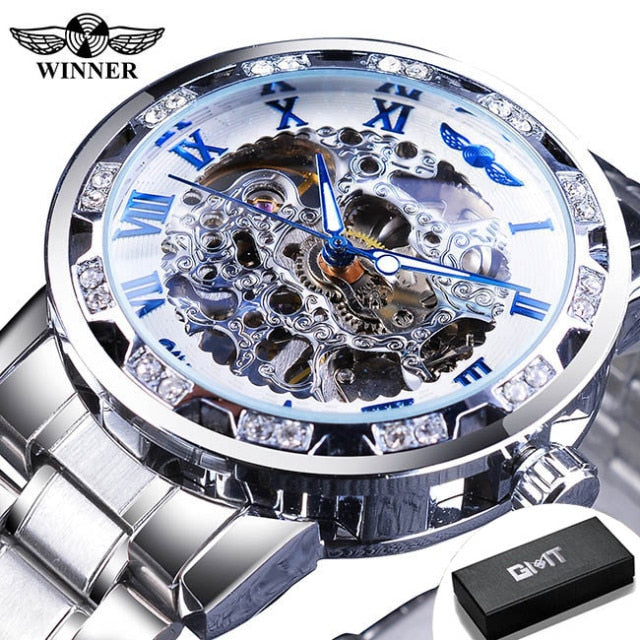 Relógio Masculino Transparente Diamound luminouss Luxo