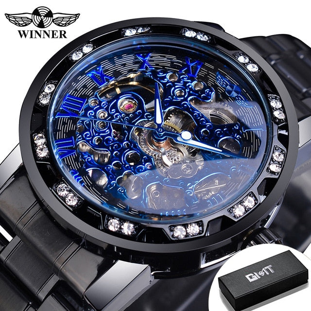Relógio Masculino Transparente Diamound luminouss Luxo