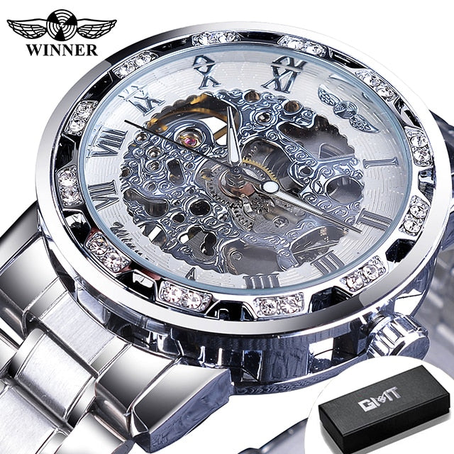Relógio Masculino Transparente Diamound luminouss Luxo