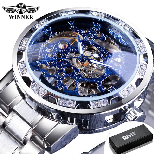 Relógio Masculino Transparente Diamound luminouss Luxo