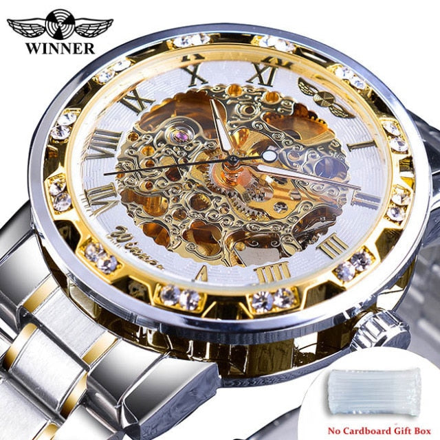 Relógio Masculino Transparente Diamound luminouss Luxo