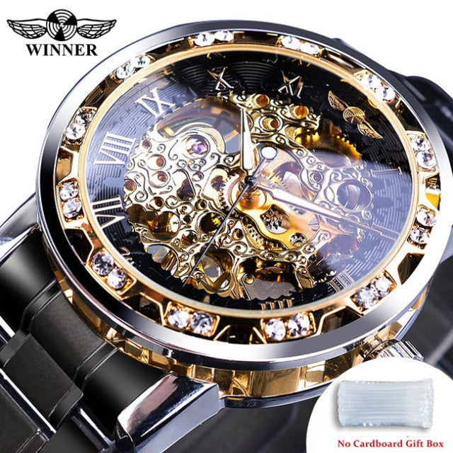 Relógio Masculino Transparente Diamound luminouss Luxo