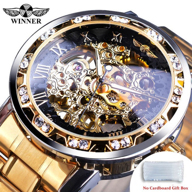Relógio Masculino Transparente Diamound luminouss Luxo
