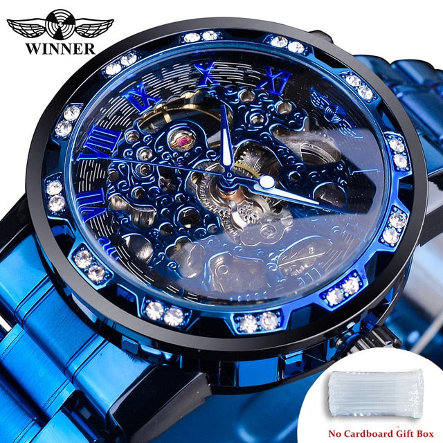 Relógio Masculino Transparente Diamound luminouss Luxo