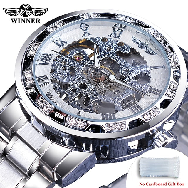 Relógio Masculino Transparente Diamound luminouss Luxo