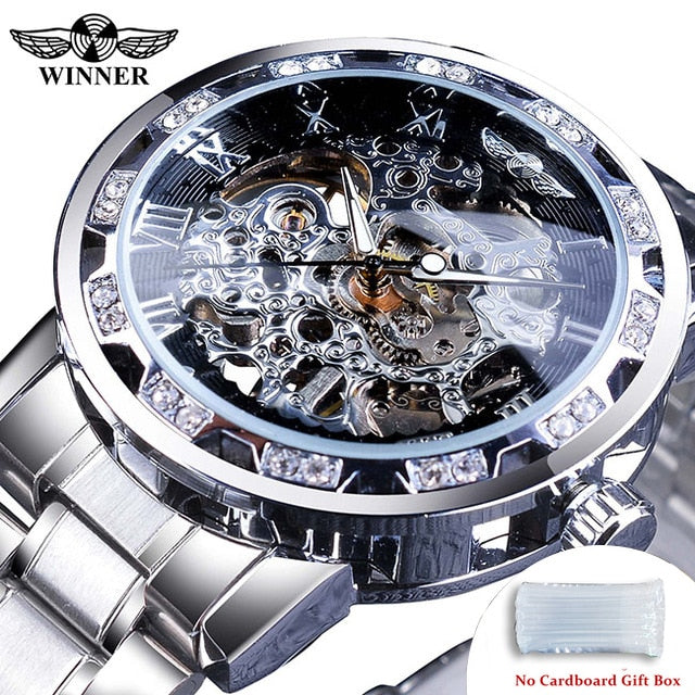 Relógio Masculino Transparente Diamound luminouss Luxo
