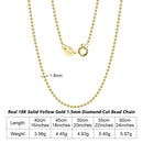 Corrente de Ouro 18k Maciço 1.5mm Elo Cubano c/ Corte diamantado