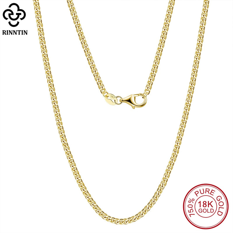 Corrente de Ouro 18k Maciço 2.2mm Elo Cubano c/ Corte diamantado