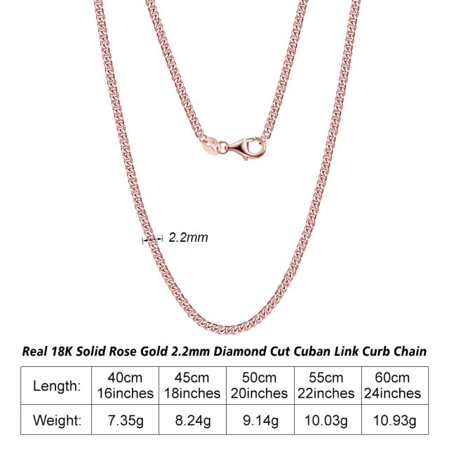 Corrente de Ouro 18k Maciço 2.2mm Elo Cubano c/ Corte diamantado