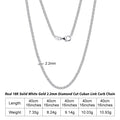 Corrente de Ouro 18k Maciço 2.2mm Elo Cubano c/ Corte diamantado