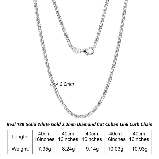 Corrente de Ouro 18k Maciço 2.2mm Elo Cubano c/ Corte diamantado