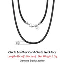 ORSA JEWELS Italian 2mm Genuine Leather Cord Chain Necklace for Women Men with 925 Sterling Silver Clasp Fashion Jewelry SC62