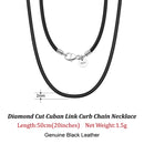 ORSA JEWELS Italian 2mm Genuine Leather Cord Chain Necklace for Women Men with 925 Sterling Silver Clasp Fashion Jewelry SC62