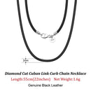 ORSA JEWELS Italian 2mm Genuine Leather Cord Chain Necklace for Women Men with 925 Sterling Silver Clasp Fashion Jewelry SC62