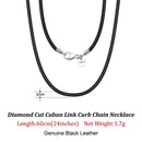 ORSA JEWELS Italian 2mm Genuine Leather Cord Chain Necklace for Women Men with 925 Sterling Silver Clasp Fashion Jewelry SC62