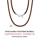 ORSA JEWELS Italian 2mm Genuine Leather Cord Chain Necklace for Women Men with 925 Sterling Silver Clasp Fashion Jewelry SC62