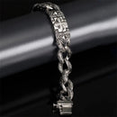 Pulseira masculina de aço inoxidável, tendência de personalidade estilo cruz punk 21,5 cm