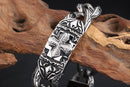 Pulseira masculina de aço inoxidável, tendência de personalidade estilo cruz punk 21,5 cm