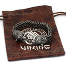 Pulseira masculina de Aço Titânio vintage Lobo Punk Pulseira