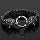 Pulseira masculina de Aço Titânio vintage Lobo Punk Pulseira