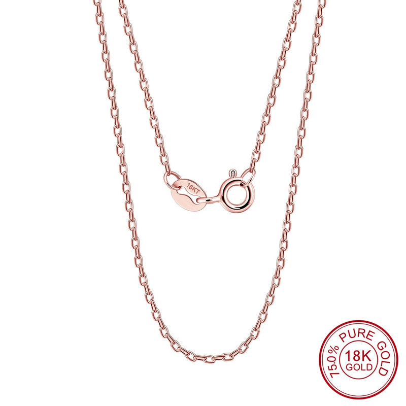 Corrente  Rinntin de ouro 18k MACIÇO 1.0mm linha Premium Gold