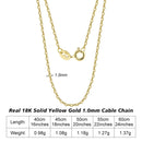 Corrente  Rinntin de ouro 18k MACIÇO 1.0mm linha Premium Gold